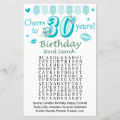 30e verjaardag Word Search Game (Voorkant)