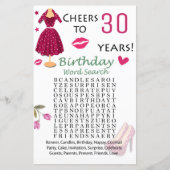 30e verjaardag Word Search Game (Voorkant)