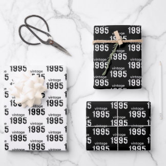 30e Verjaardag Wrapping Paper, 1995 Jaar Gift Wrap Inpakpapier Vel