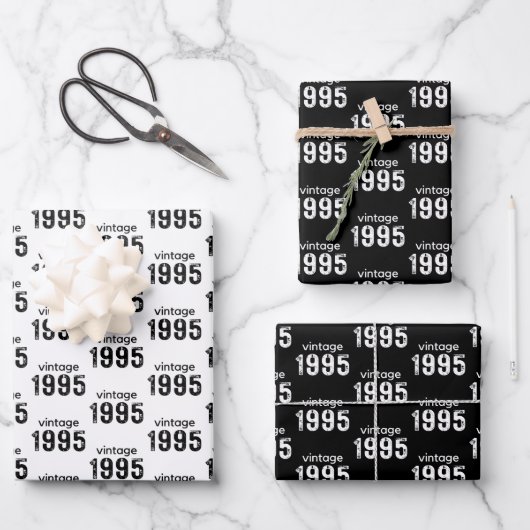 30e Verjaardag Wrapping Paper, 1995 Jaar Gift Wrap Inpakpapier Vel (Voorkant)