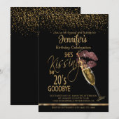 30e verjaardag Ze zoent haar 20's Goodbye -Roos Kaart (Voorkant / Achterkant)