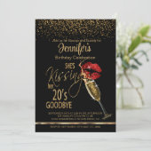 30e verjaardag - Ze zoent haar 20's vaarwel Kaart (Staand voorkant)