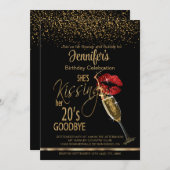 30e verjaardag - Ze zoent haar 20's vaarwel Kaart (Voorkant / Achterkant)