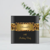30e verjaardag Zebra Gold Black Leopard 2 Kaart (Staand voorkant)