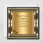 30e verjaardag Zebra Wild Black Gold-schoen Kaart (Achterkant)