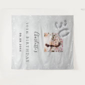 30e verjaardag zilveren foto glitter welkom wandkleed (Voorkant (horizontaal))