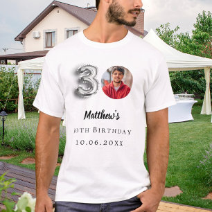 30e verjaardag zilveren foto t-shirt