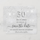 30e verjaardag zilveren glitter Bewaar de datumkaa (Voorkant / Achterkant)