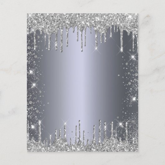 30e verjaardag zilveren glitter budgetuitnodiging flyer (Achterkant)