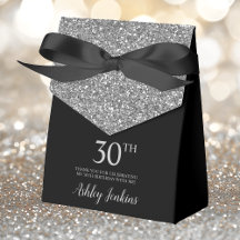 30e Verjaardag Zilveren Glitter Dank Je