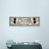 30e verjaardag Zilveren Glitter gepersonaliseerd Spandoek (Beurs)