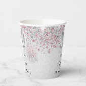 30e verjaardag zilveren roze naam papieren bekers (Links)