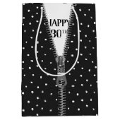 30e verjaardag Zipper op pooldots Medium Cadeauzakje (Voorkant)