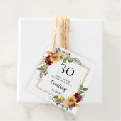 30e verjaardag Zonnebloemen Hartelijk dank Bedankjes Labels (In situ)