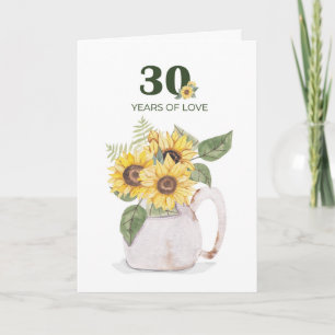 30e verjaardag Zonnebloemen Jaren van Liefde Kaart