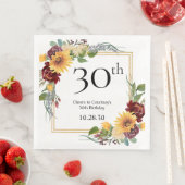 30e verjaardag Zonnebloemen Servet (Insitu)