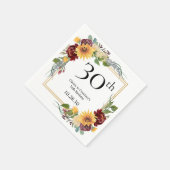 30e verjaardag Zonnebloemen Servet (Hoek)