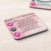 30e verjaardag - zuster in rechtsgedicht onderzetter (Linkerzijde)