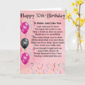 30e verjaardag Zuster Poem Kaart (Gele Bloem)