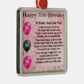 30e verjaardag Zuster Poem Metalen Ornament (Rechts)