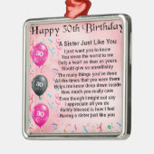30e verjaardag Zuster Poem Metalen Ornament (Links)