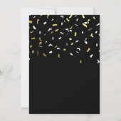 30e verjaardag Zwart Goud Confetti Uitnodiging (Achterkant)