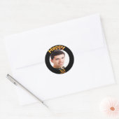 30e verjaardag zwart goud foto ronde sticker (Envelop)