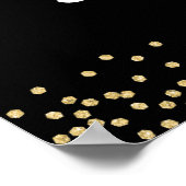 30e verjaardag zwart goud fotofeest poster (Hoek)