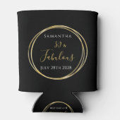 30e verjaardag zwart goud gepersonaliseerde partij blikjeskoeler (Achterkant)