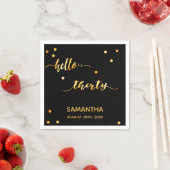 30e verjaardag zwart goud hallo 30 naamscript servet (Insitu)