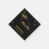 30e verjaardag zwart goud hallo 30 naamscript servet (Hoek)