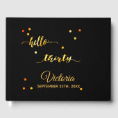 30e verjaardag zwart goud hallo 30 scriptnaam gastenboek (Voorkant)