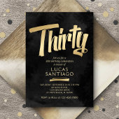 30e verjaardag zwart goud kaart