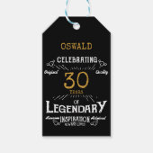 30e Verjaardag Zwart Goud Legendary  Cadeaulabel (Voorkant)