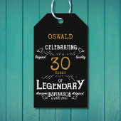 30e Verjaardag Zwart Goud Legendary Cadeaulabel