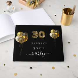 30e verjaardag zwart goud luipaard print verjaarda gastenboek