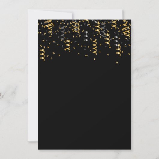 30e verjaardag zwart goud luipaardprint confetti kaart (Achterkant)