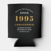 30e verjaardag zwart goud met naam en foto blikjeskoeler (Voorkant)