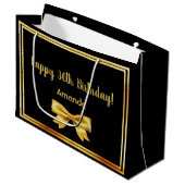 30e verjaardag zwart goud naam boog groot cadeauzakje (Voorkant Gekanteld)