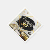 30e verjaardag zwart-goudcasino, luxe auto servet (Hoek)