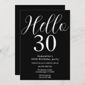 30e Verjaardag Zwart Wit Chic Verjaardag Kaart (Voorkant / Achterkant)