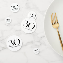 30e verjaardag zwart-wit confetti