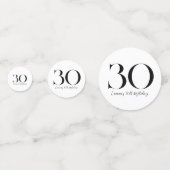 30e verjaardag zwart-wit confetti (Voorkanten)