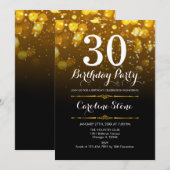 30e verjaardag - Zwart Wit Goud Kaart (Voorkant / Achterkant)