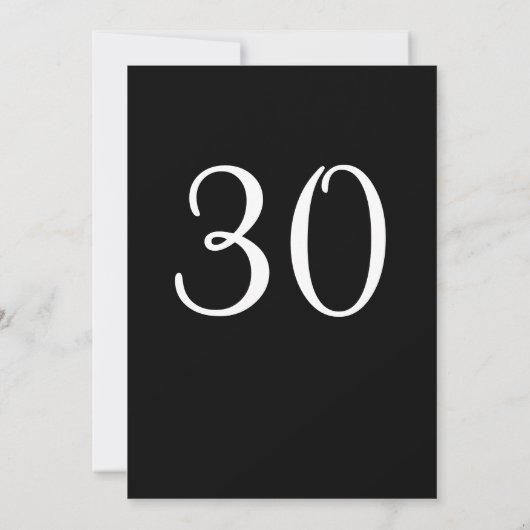 30e verjaardag zwart-wit kaart (Achterkant)