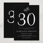 30e verjaardag zwart-wit kaart (Voorkant / Achterkant)