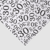 30e verjaardag zwart/wit kleurenpatroon tissuepapier (Detail)