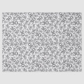 30e verjaardag zwart/wit kleurenpatroon tissuepapier (Voorkant)