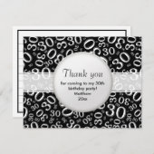 30e verjaardag: zwart / wit nummerpatroon (Voorkant / Achterkant)