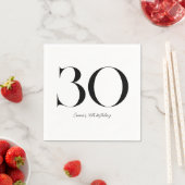 30e verjaardag zwart-wit servet (Insitu)